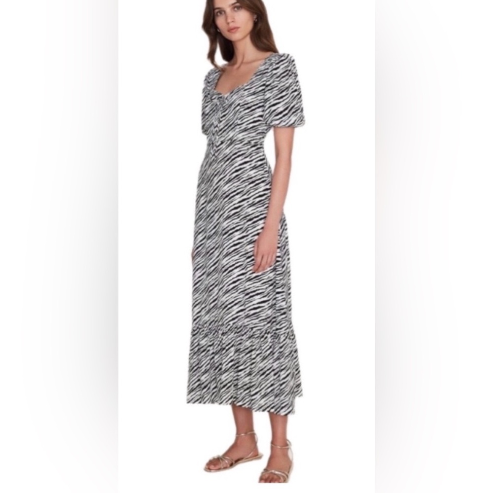 Faithfull the Brand Zebra Print Midi Dress - Black & White